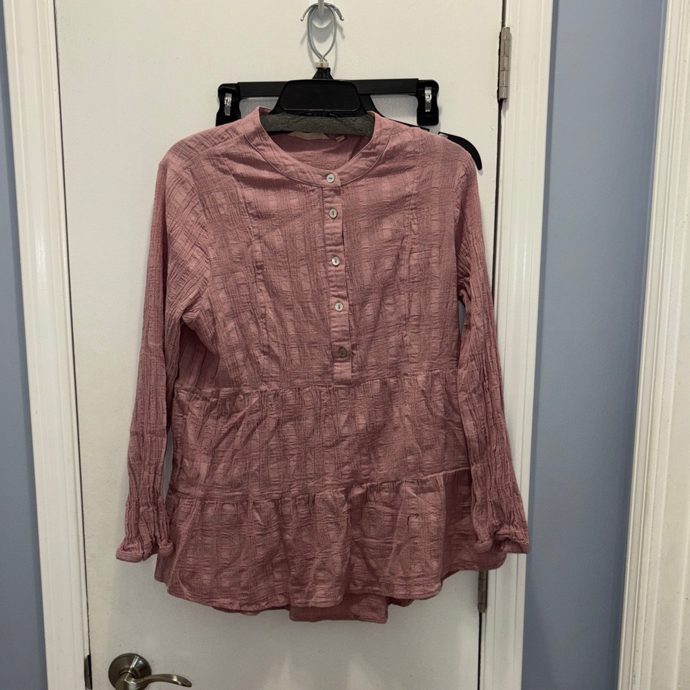 Soft Surroundings Mauve Textured Blouse size medium